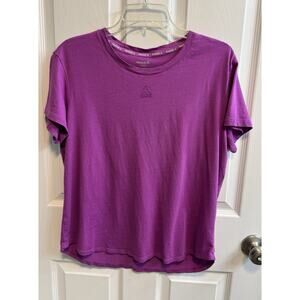 Reebok Women’s Large Pink T-shirt Curved Hem Cotton Rayon Blend Preowned